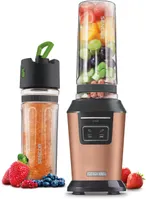 SENCOR SBL 7176GD Automatický smoothie mixér, 2 fľaše z TRITÁNU, výkon 800 W, 2 programy 45/60 sekúnd, 6 nožov z nehrdzavejúcej ocele potiahnutých titánom, vákuový uzáver