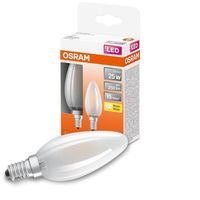 Osram LED Leuchtmittel Clas B25 E14 2,5W 2er Pack warmweiß, weiß matt