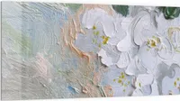 DEQORI Küchenrückwand Glas 100x50 cm 'Pastellblütenmeer' Spritzschutz Bad Rückwand Küche