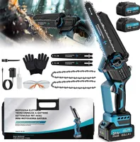 Mini Kettensäge mit 2 Akku, 8000mAh/21V Kleine Kettensäge Elektrisch, 1200W Einhand Kettensäge, 8“ Astsäge Akku Motorsäge, Baumsäge Elektrisch Mini Chainsaw für Gartenscheren Holzschneidenz DIY