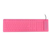 108-Tasten-USB-Silent-wasserdichte Silikon-Tastatur, faltbar, Anti-Fall, waschbar, weiche Tastatur, Rosa