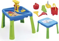 Dolu Dolu 3077 3-in-1 Sandwasserspiegel mit Zeichnungstisch blau grün