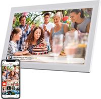 DENVER PFF-1503W Digitaler Bilderrahmen 15 Zoll WLAN App Micro SD Karte weiss 16 GB Full HD