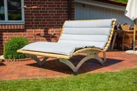 Waldsofa Classic mit Auflage und Schutzhülle, Lärche, Wellenliege, Sonnenliege