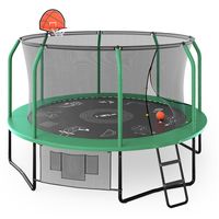 UNIX Line Trampolin Outdoor 244/305/366 cm - Komplettset Netz, Leiter, Basketballkorb - Trampolin Kinder Kindertrampolin Gartentrampolin - TÜV SÜD GS