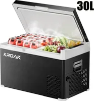 Kompresorová chladnička KROAK 30 l s dvojitou zónou -20 °C až +20 °C | kompresor pro kempování/automobil/motorhome | chladicí box 12/24/230 V s dělicí stěnou