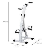 HOMCOM Heimtrainer Bewegungstrainer Pedaltrainer für Senioren Stahl Weiß 41 x 42,5 x 100 cm