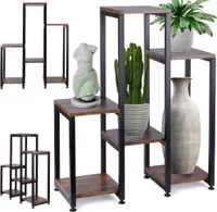 Vilde Blumenständer Blumentreppe Pflanzenständer Blumensäule Pflanzensäule Blumenregal für Blumentöpfe aus Metall 6 Etagen 80 cm
