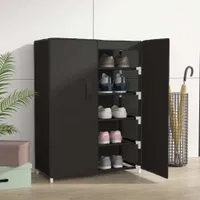 vidaXL Schuhschrank Schwarz 60x28x90 cm Stoff