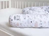 400 cm Nestchenschlange HASE EULE Beige Weiß Baumwolle Multifunktion PREMIUM Bettschlange Zierkissen Bettrolle Dekokissen Zugluftstopper Top GESCHENK