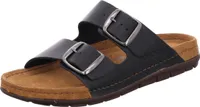 Rohde Damen Pantolette aus Leder mit Schnallen und Memoryfußbett Rodigo-D 5865, Größe:42 EU, Farbe:Schwarz