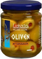 Liakada Grüne Oliven mit Paprikapaste, 190g