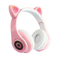 Bluetooth Katze Ohr Kopfhörer Gaming Headset Kopfhörer mit LED Licht für Kinder