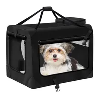 Hunde-Transportbox Tier Hundebox Transporttasche faltbar Hundetasche Atmungsaktiv & Wasserabweisend für Hunde & Katzen - S 49x34x34