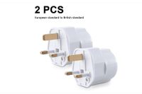 2X Reiseadapter Adapter Stecker für England - Reisestecker Stromadapter EU zu UK Steckdose - Travel Plug(Weiß)
