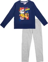 Paw Patrol Schlafanzug für Jungen - Kinder Pyjama Set Langarm Oberteil mit Hose Blau/Grau, Größe:110-116