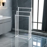 3-Ebenen Handtuchständer Handtuchhalter Stehend Handtuchständer freistehend Badezimmer Badetuchhalterung aus Metall Weiß
