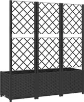 vidaXL Pflanzkübel mit Spalier Schwarz 120x40x136 cm PP