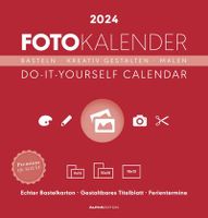 Foto-Bastelkalender rot 2024 - Do it yourself calendar 21x22 cm - datiert - Kreativkalender - Foto-Kalender - Alpha Edition