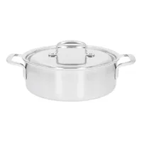 Patelnia głęboka z 2 uchwytami i pokrywką demeyere 5-plus 40851-381-0 - 24 cm