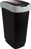 Mammoet Titan Abfalleimer mit Schwingdeckel – 50 Liter, Kunststoff, schwarz grau für Innen und Außen