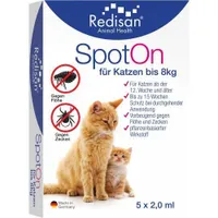 Redisan spot-on proti kliešťom a blchám pre mačky do 8 kg 5X2 ml