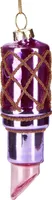 BRUBAKER Lippenstift Pink - Handbemalte Weihnachtskugel aus Glas - Christbaumschmuck Figuren lustig Deko Anhänger Baumkugel - 10 cm