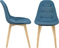Esszimmerstuhl Kopparberg 2er-Set Stoffbezug Buche Wohnzimmerstuhl 86 x 53 x 47 cm Blau