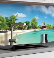 Küchenrückwand selbstklebend Landschaft Palmen Strand Spritzschutz - 280 x 60 cm