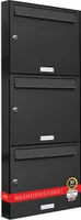 3er Briefkasten Anthrazit Anlage 3 Fach Wandbriefkasten Postkasten