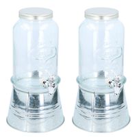 ORION Getränkespender Glas Zapfhahnflasche mit Zapfhahn Gläser Trinkgläser 4 L 