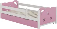 Vitalispa Kinderbett Jessica, 80x160 cm mit Schublade, ohne Matratze, Rosa/Weiß