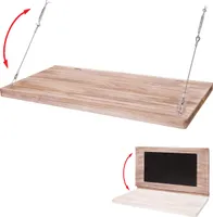 Wandtisch MCW-H48, Wandklapptisch Wandregal Tisch mit Tafel, klappbar Massiv-Holz  100x50cm