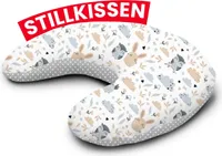 Amilian kleines Stillkissen für Baby - Stillmond - Stillkissen Mond - Lagerungskissen - Nursing Pillow mit Füllung inkl. Bezug (ca. 60x42 cm)