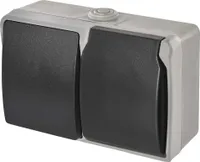 EMOS Wechselschalter und Steckdose, Aufputz Schuko-Steckdose und Einzelschalter zur Wandmontage, für Feuchtraum und Außen, A1396.2