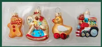 Krebs Glas Lauscha Christbaumschmuck - Spielzeug - 4 verschiedene Mini Figuren aus Glas - ca. 4cm