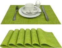 Tischsets Platzsets , abwaschbar, im 6er-Set, grün, Tisch Unterlage ist abwischbar