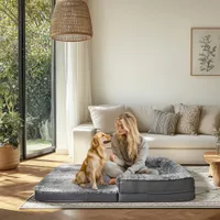 WISFOR legowisko dla psa bardzo duże, składana poduszka dla psa legowisko dla psa sofa dla psa, zmywalne i antypoślizgowe, 180 x 95 x 28 cm