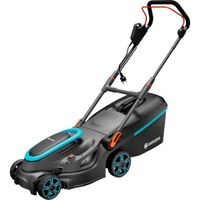 Gardena Elektro-Rasenmäher PowerMax 37 / 1800 G2, Mäher bis 500 m², Schnittbreite 37 cm, Fangvolumen 45 l, schwarz / türkis