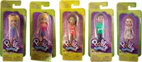 Mattel Polly Pocket GKL30 Modepuppen verschiedene Outfits, 5er-Set Sammelfiguren