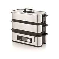 WMF KÜCHENminis Mini Dampfgarer 4,3l, Dampfkocher mit Memory-Funktion, Warmhaltefunktion, Restlaufzeitanzeige, 2 individuell regulierbare Garbehälter