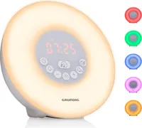 Svetelný budík Grundig s FM rádiom - budík s prirodzenými zvukmi a simuláciou zonsopgangu - funkcia odloženia a časovača