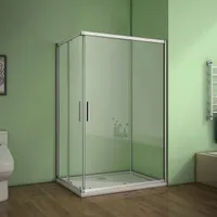 B.100x100xH.185cm Duschkabinen Eckeinstieg eckdusche 5mm ESG Sicherheitsglas Schiebetür Duschabtrennung