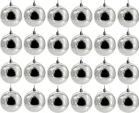 24 Weihnachtskugeln für Draußen Christbaumkugeln Outdoor Kugeln Ø10cm silber