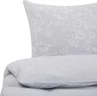 BELIANI Komplet pościeli szaro-biały bawełna 200 x 220 cm kwiatowy wzór poszewki na kołdrę i poduszkę klasyczny elegancki sypialnia
