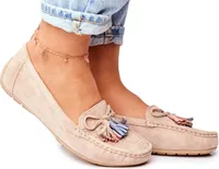 Damen Wildleder Mokassins 20PB35-2003 Beige Donna Mia 36