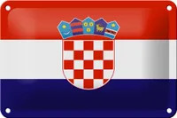 Plechová cedule Chorvatská vlajka 18x12cm Vlajka Chorvatska dekorace