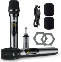 2,4G UHF Wireless Mikrofon System Set Dynamische Handheld Wiederaufladbare Empfänger