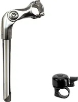 Ergotec Octopus 2 Tube 31,8 mm Lenkervorbau 0° bis 60° Silber 90 mm inkl. Fahrradklingel