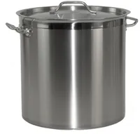 Kochtopf aus Edelstahl mit Randverstärkung und Deckel Ø40cm H40cm 50,2Liter